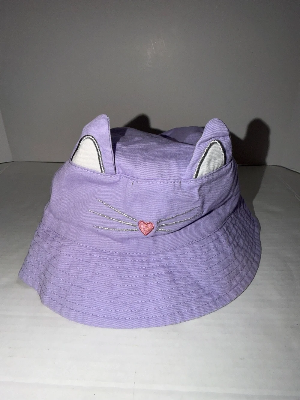 wonder nation Lavender Cat Ear Bucket Hat with Heart Accent